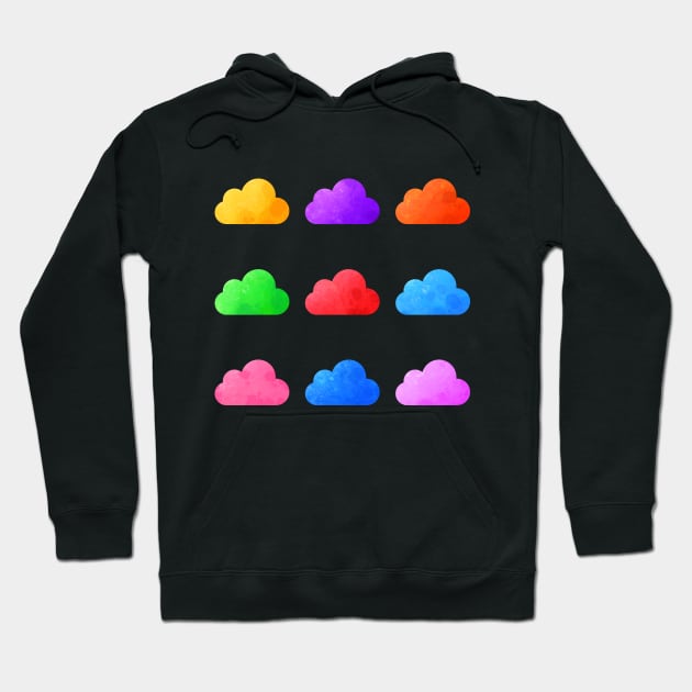 Colorful Watercolor Clouds Pack Hoodie by alien3287